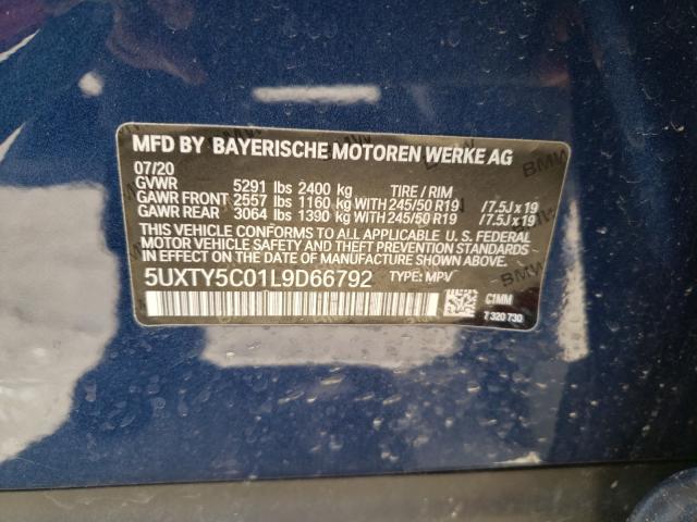 Photo 9 VIN: 5UXTY5C01L9D66792 - BMW X3 XDRIVE3 