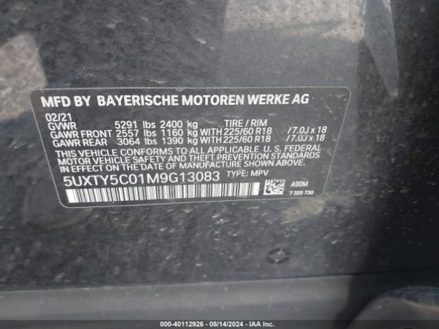 Photo 8 VIN: 5UXTY5C01M9G13083 - BMW X3 