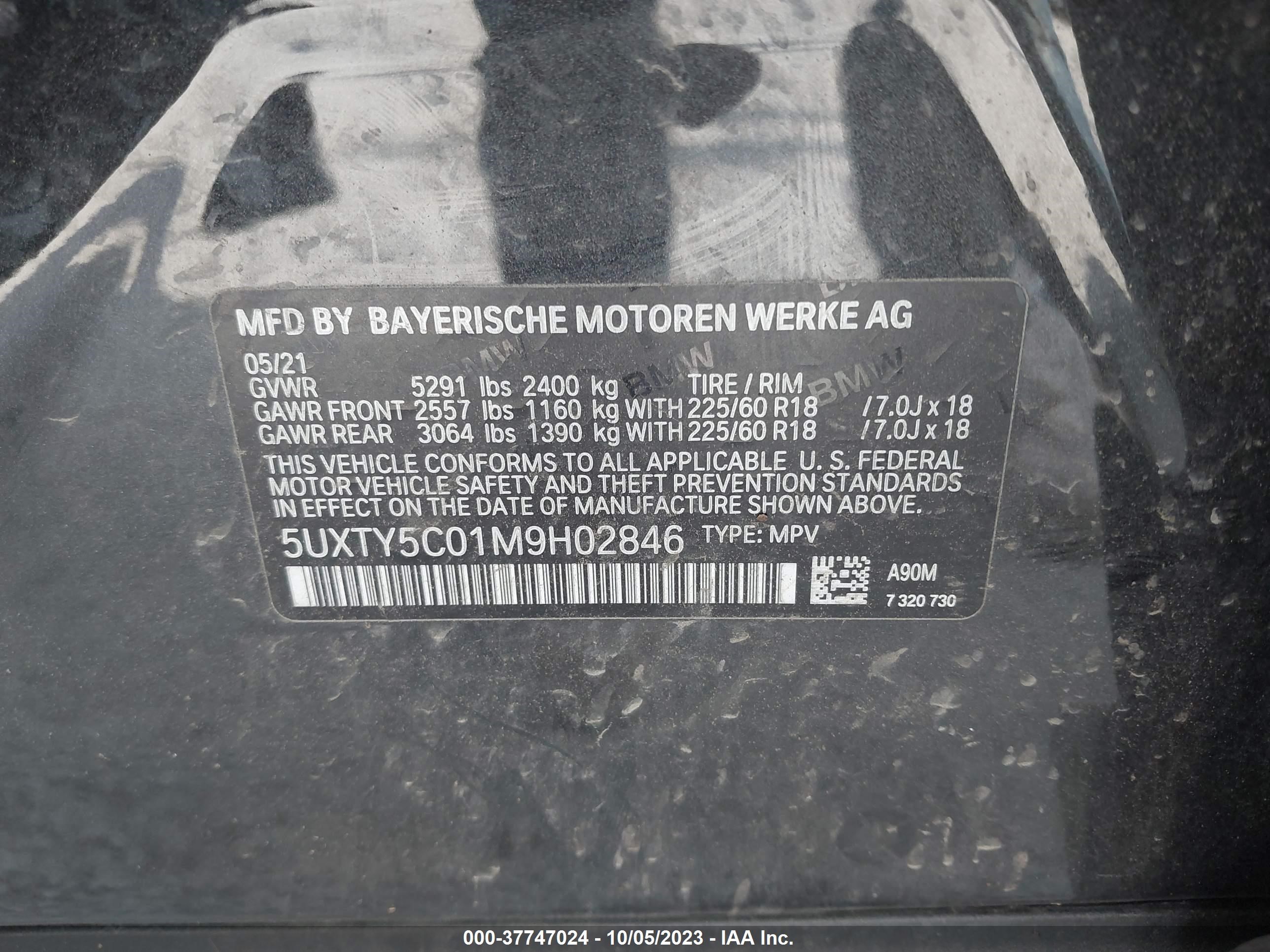 Photo 8 VIN: 5UXTY5C01M9H02846 - BMW X3 