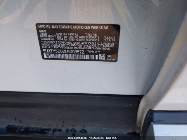 Photo 8 VIN: 5UXTY5C02L9D03572 - BMW X3 