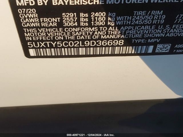 Photo 8 VIN: 5UXTY5C02L9D36698 - BMW X3 