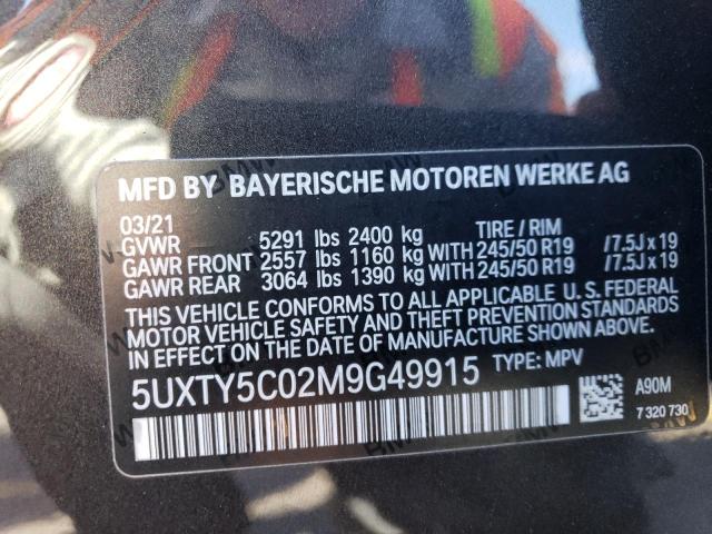 Photo 12 VIN: 5UXTY5C02M9G49915 - BMW X3 