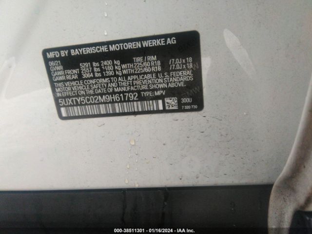 Photo 8 VIN: 5UXTY5C02M9H61792 - BMW X3 