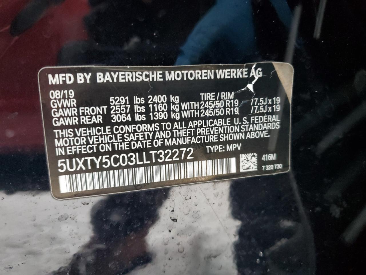 Photo 11 VIN: 5UXTY5C03LLT32272 - BMW X3 