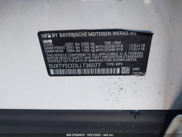 Photo 8 VIN: 5UXTY5C03LLT36077 - BMW X3 