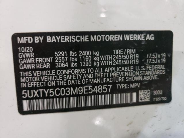 Photo 9 VIN: 5UXTY5C03M9E54857 - BMW X3 XDRIVE3 