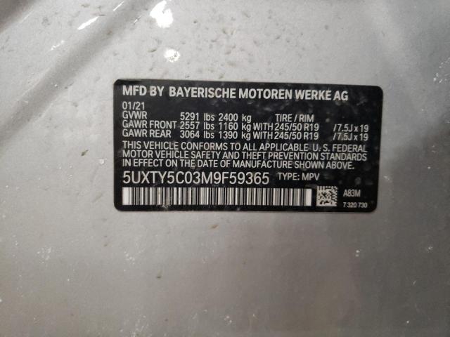 Photo 9 VIN: 5UXTY5C03M9F59365 - BMW X3 XDRIVE3 