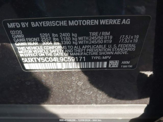 Photo 8 VIN: 5UXTY5C04L9C59171 - BMW X3 