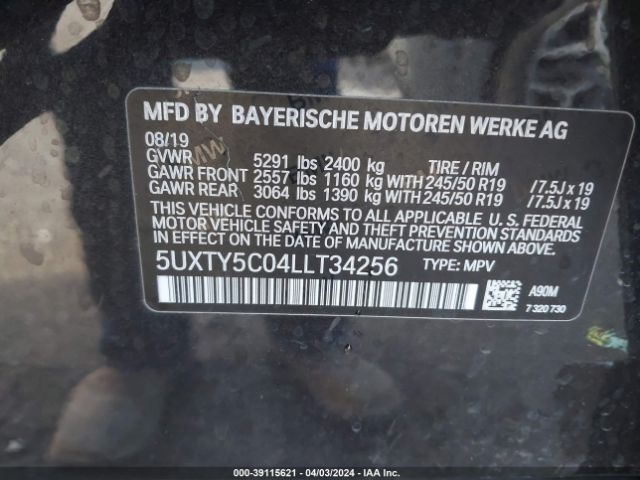 Photo 8 VIN: 5UXTY5C04LLT34256 - BMW X3 