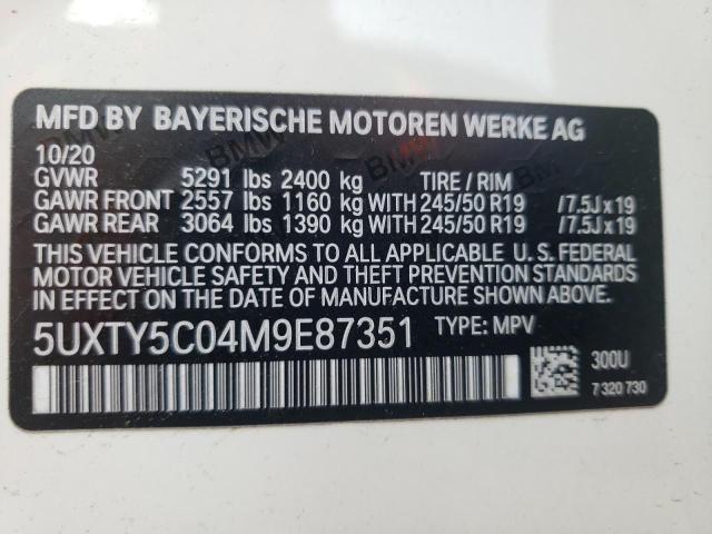 Photo 9 VIN: 5UXTY5C04M9E87351 - BMW X3 XDRIVE3 