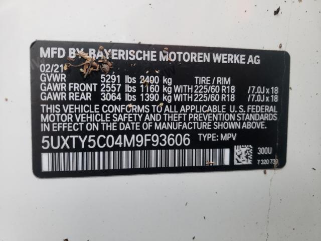 Photo 9 VIN: 5UXTY5C04M9F93606 - BMW X3 XDRIVE3 