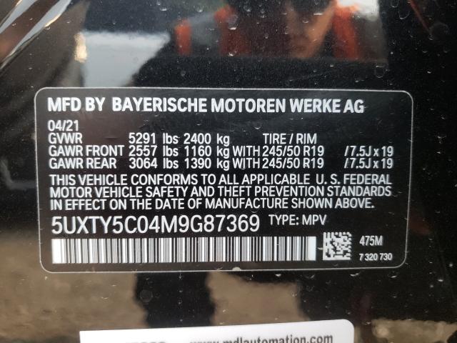 Photo 9 VIN: 5UXTY5C04M9G87369 - BMW X3 XDRIVE3 