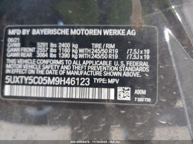 Photo 8 VIN: 5UXTY5C05M9846123 - BMW X3 