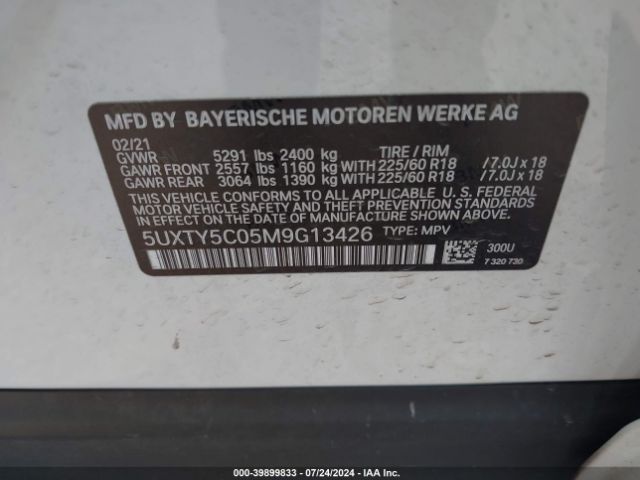 Photo 8 VIN: 5UXTY5C05M9G13426 - BMW X3 