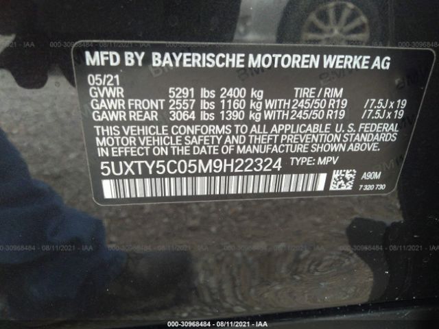 Photo 8 VIN: 5UXTY5C05M9H22324 - BMW X3 