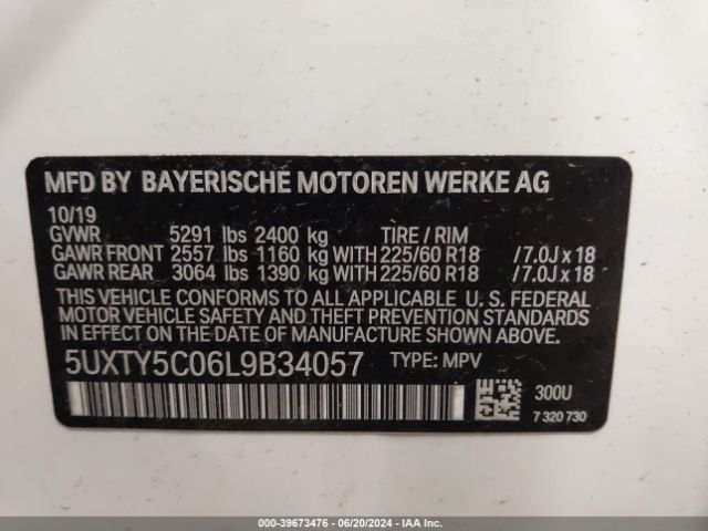 Photo 8 VIN: 5UXTY5C06L9B34057 - BMW X3 