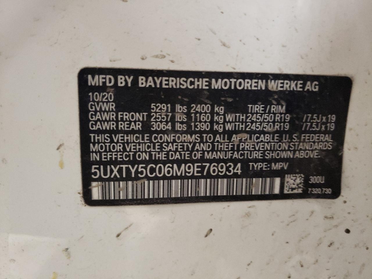 Photo 12 VIN: 5UXTY5C06M9E76934 - BMW X3 