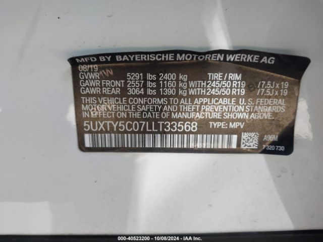 Photo 8 VIN: 5UXTY5C07LLT33568 - BMW X3 