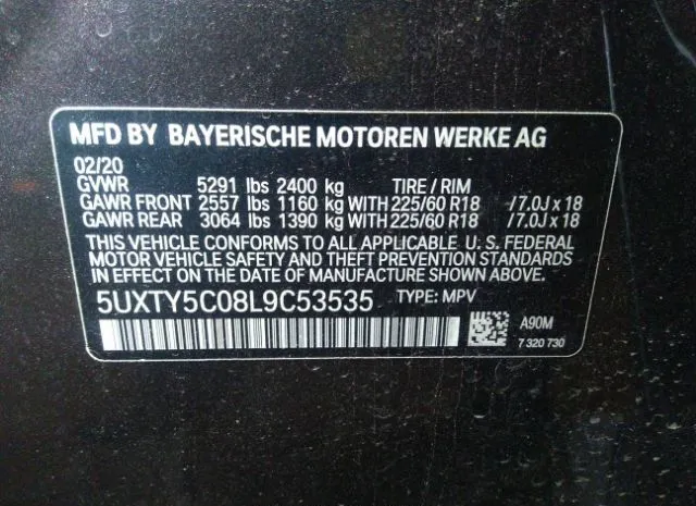 Photo 8 VIN: 5UXTY5C08L9C53535 - BMW X3 