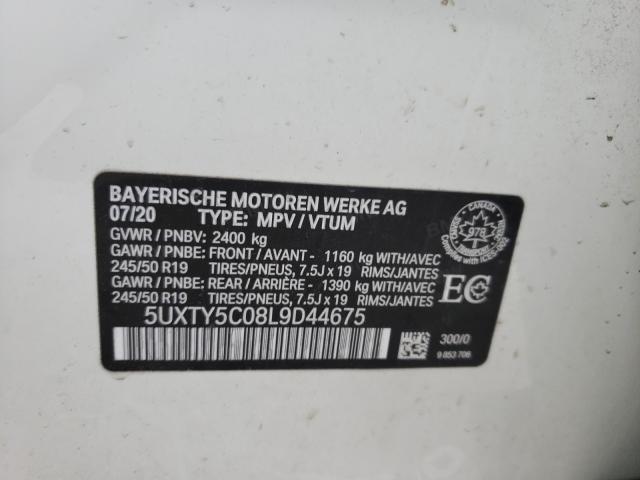 Photo 9 VIN: 5UXTY5C08L9D44675 - BMW X3 XDRIVE3 