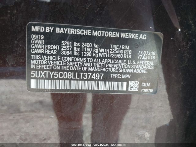 Photo 8 VIN: 5UXTY5C08LLT37497 - BMW X3 