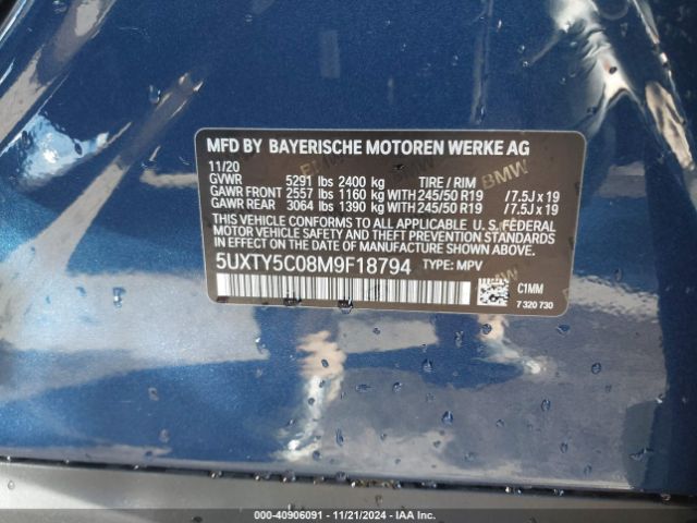 Photo 8 VIN: 5UXTY5C08M9F18794 - BMW X3 