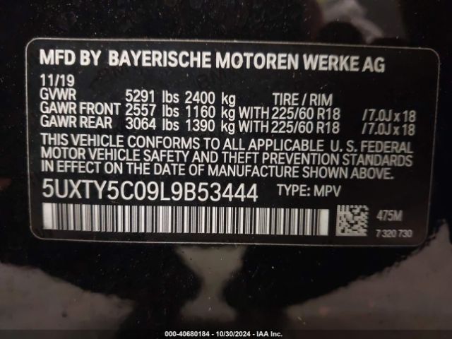 Photo 8 VIN: 5UXTY5C09L9B53444 - BMW X3 