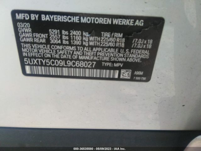 Photo 8 VIN: 5UXTY5C09L9C68027 - BMW X3 