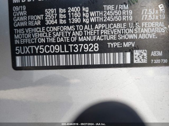 Photo 8 VIN: 5UXTY5C09LLT37928 - BMW X3 