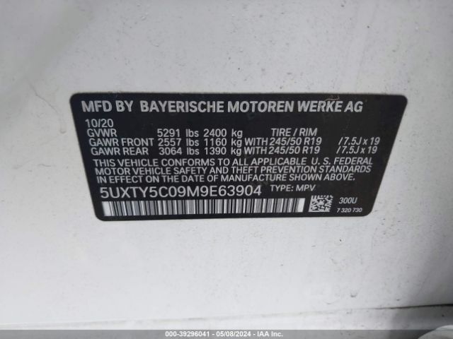 Photo 8 VIN: 5UXTY5C09M9E63904 - BMW X3 