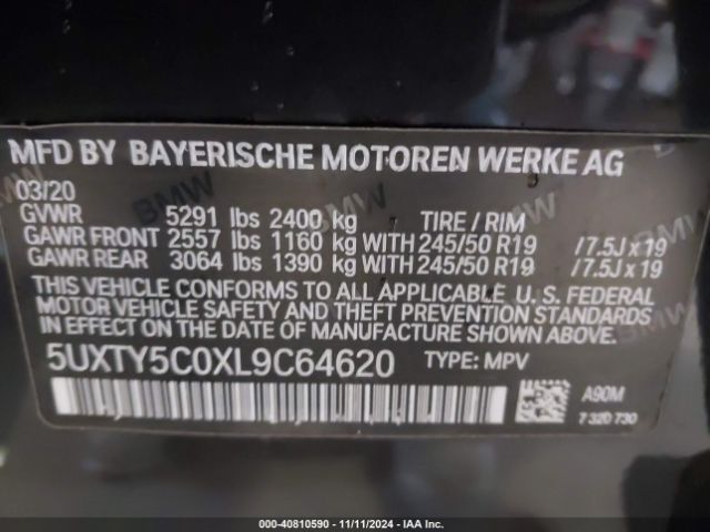 Photo 8 VIN: 5UXTY5C0XL9C64620 - BMW X3 