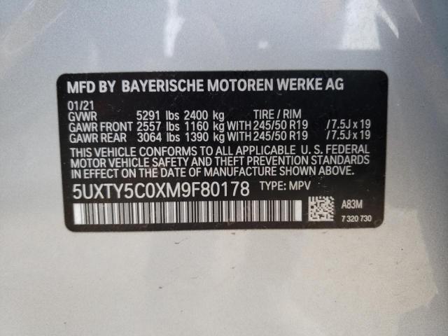 Photo 9 VIN: 5UXTY5C0XM9F80178 - BMW X3 XDRIVE3 