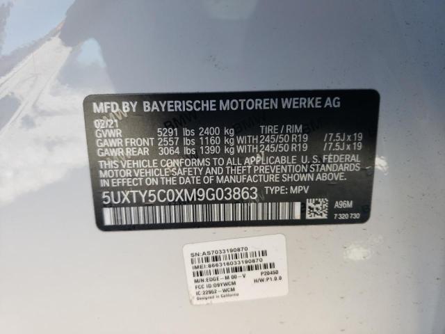 Photo 12 VIN: 5UXTY5C0XM9G03863 - BMW X3 XDRIVE3 