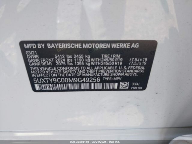 Photo 8 VIN: 5UXTY9C00M9G49256 - BMW X3 