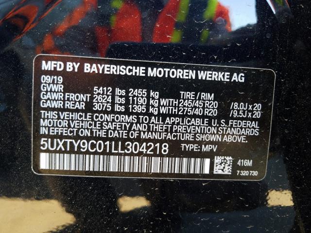 Photo 9 VIN: 5UXTY9C01LL304218 - BMW X3 XDRIVEM 