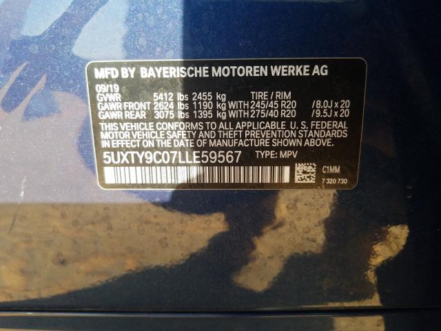 Photo 9 VIN: 5UXTY9C07LLE59567 - BMW X3 