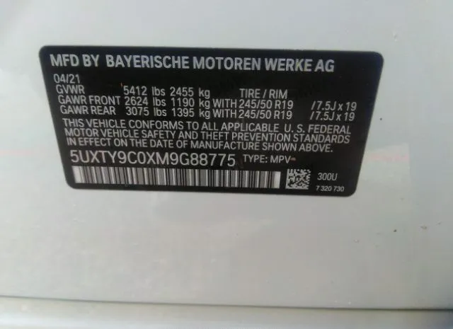 Photo 8 VIN: 5UXTY9C0XM9G88775 - BMW X3 