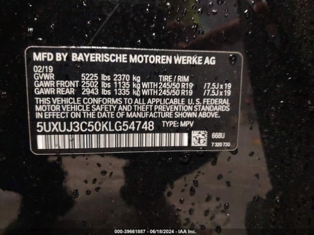 Photo 8 VIN: 5UXUJ3C50KLG54748 - BMW X4 