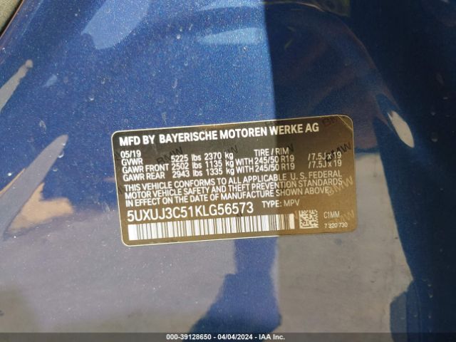 Photo 8 VIN: 5UXUJ3C51KLG56573 - BMW X4 