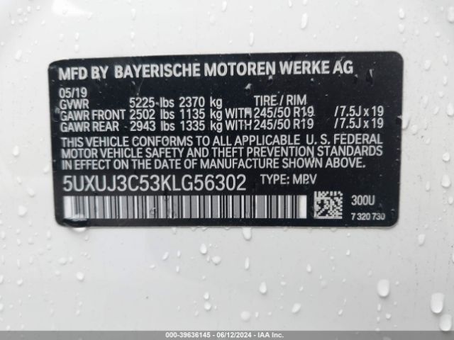 Photo 8 VIN: 5UXUJ3C53KLG56302 - BMW X4 