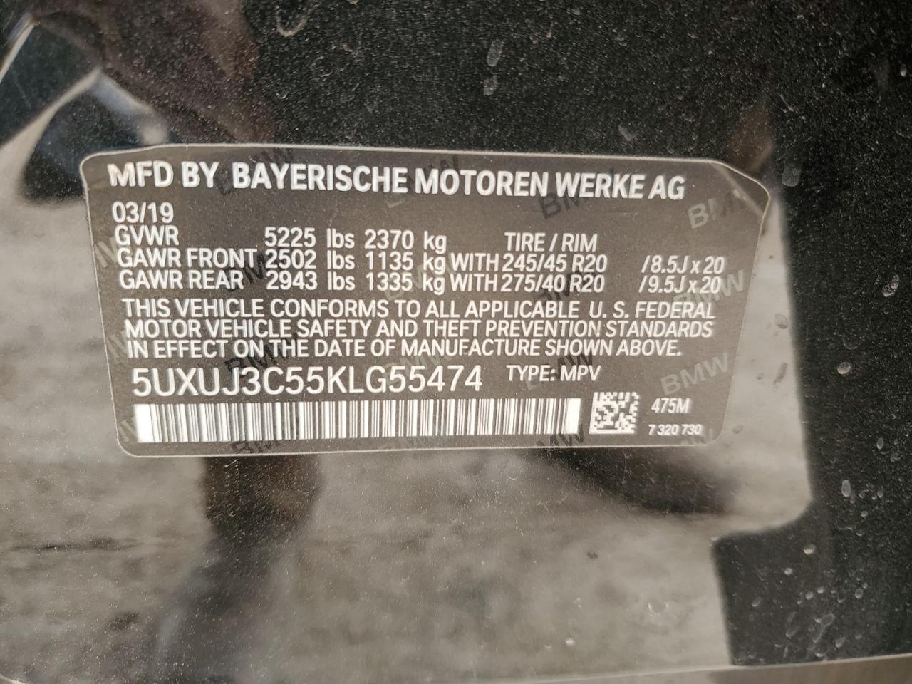 Photo 12 VIN: 5UXUJ3C55KLG55474 - BMW X4 