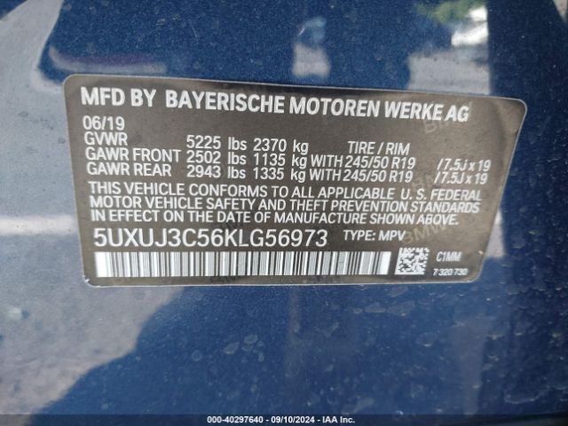 Photo 8 VIN: 5UXUJ3C56KLG56973 - BMW X4 