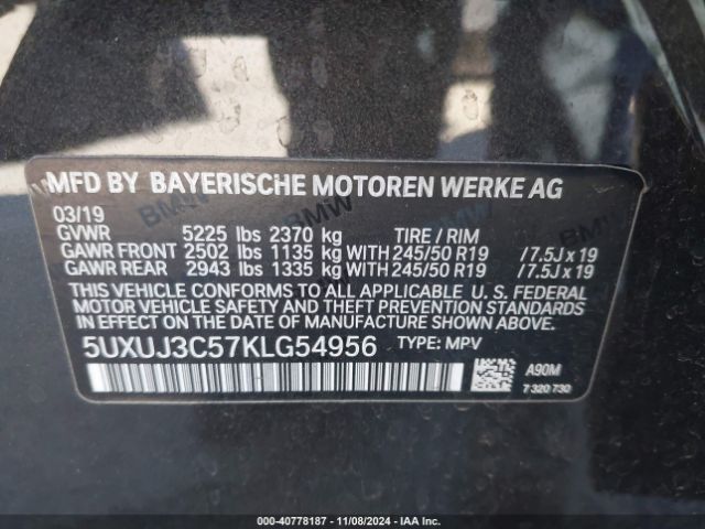 Photo 8 VIN: 5UXUJ3C57KLG54956 - BMW X4 