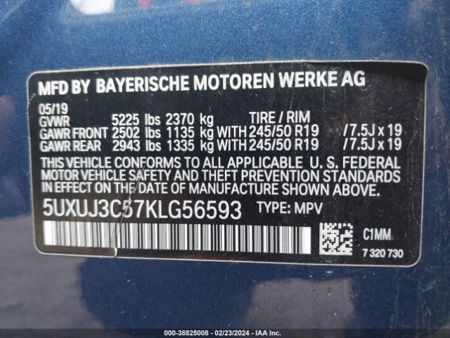 Photo 8 VIN: 5UXUJ3C57KLG56593 - BMW X4 