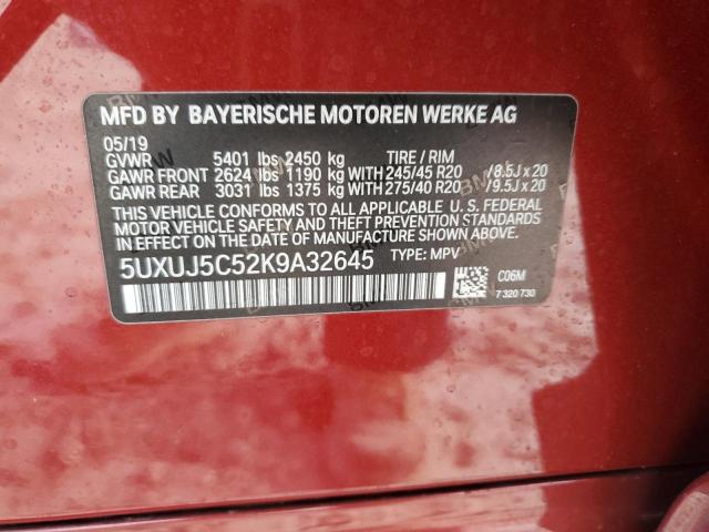 Photo 11 VIN: 5UXUJ5C52K9A32645 - BMW X4 