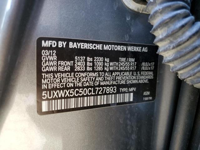 Photo 9 VIN: 5UXWX5C50CL727893 - BMW X3 XDRIVE2 