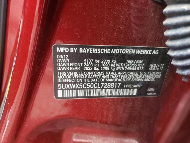 Photo 9 VIN: 5UXWX5C50CL728817 - BMW X3 XDRIVE2 