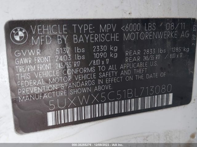 Photo 8 VIN: 5UXWX5C51BL713080 - BMW X3 