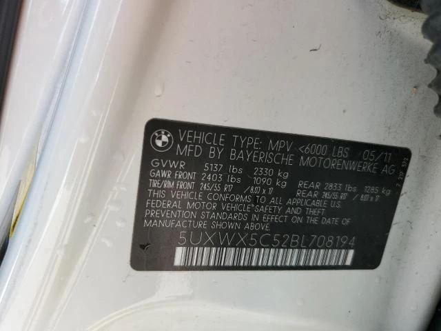 Photo 12 VIN: 5UXWX5C52BL708194 - BMW X3 XDRIVE2 