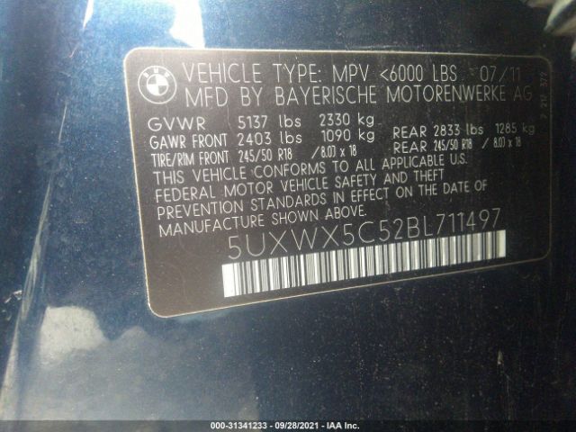 Photo 8 VIN: 5UXWX5C52BL711497 - BMW X3 